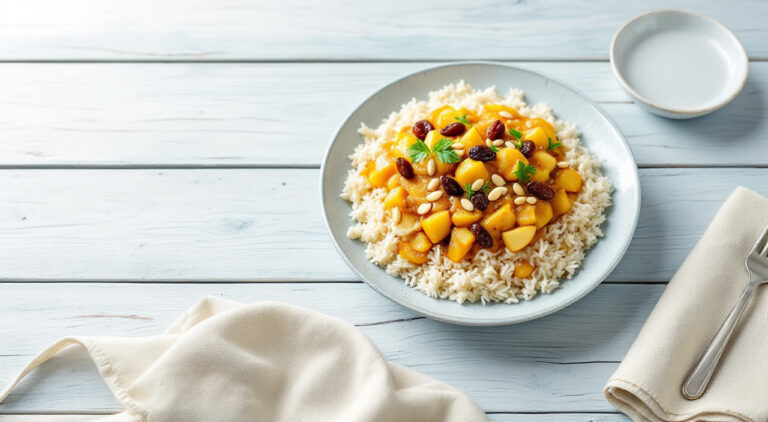 Arroz basmati con salsa al curry