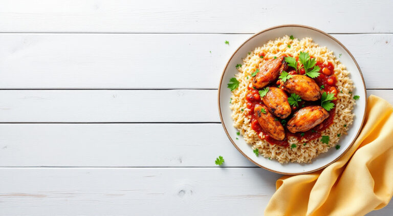 Arroz con alitas de pollo a mi manera