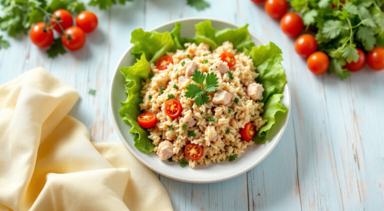 Arroz con atún y mayonesa