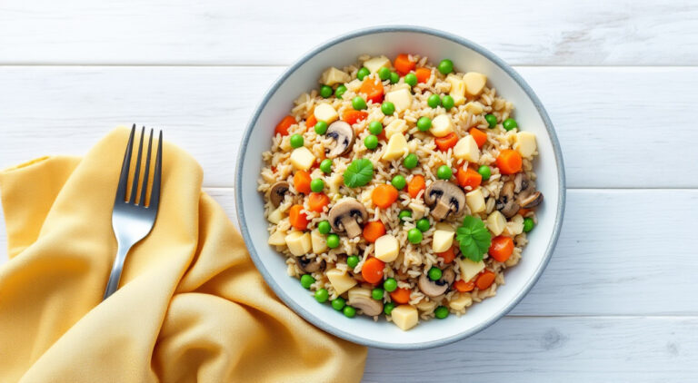 Arroz integral con verduras para dieta