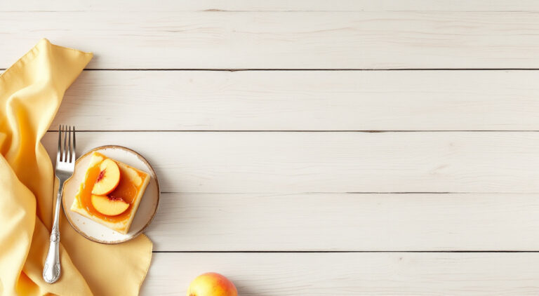 Bizcocho de melocotón en almibar