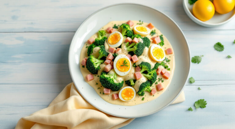 Brocolí con salsa de queso