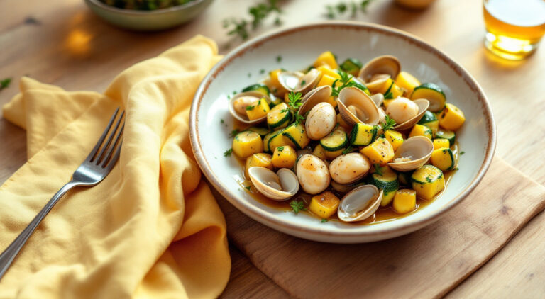 Calabacín con almejas