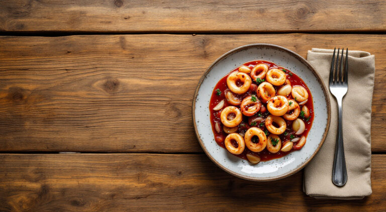 Calamares al vino tinto