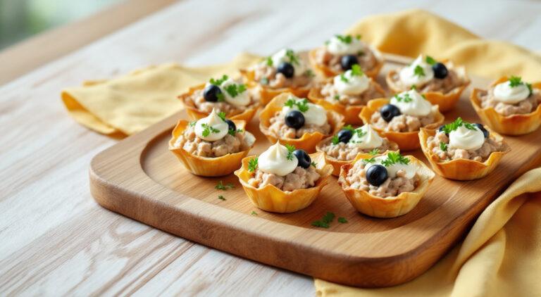 Canapés con mayonesa y atún