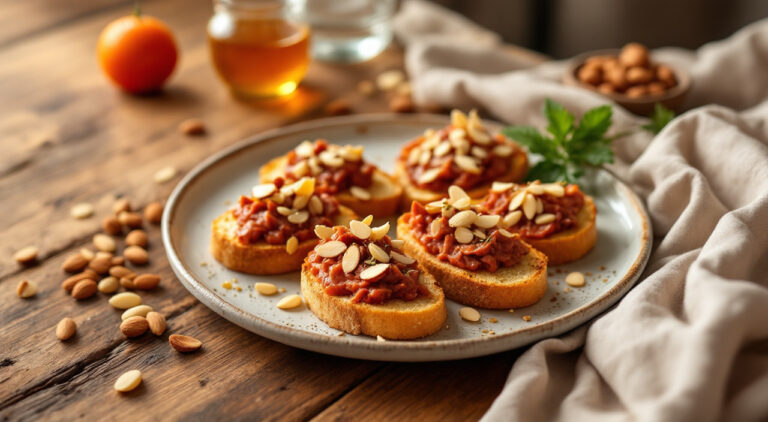 Canapés de sobrasada y miel