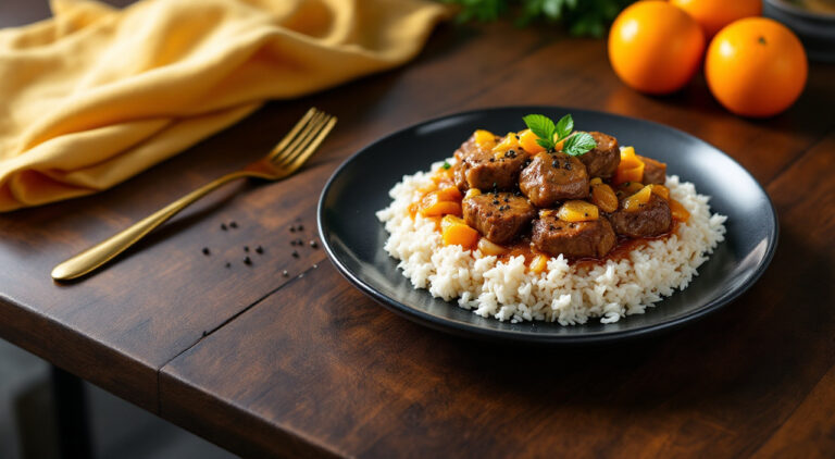 Carne en salsa de naranja