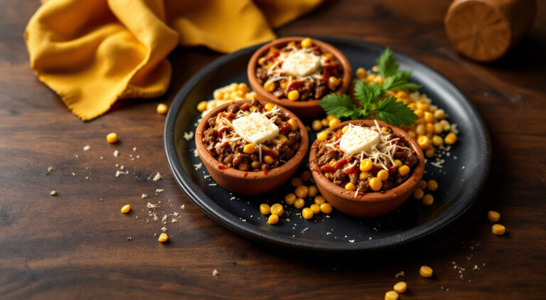 Cazuelitas de carne picada y maíz