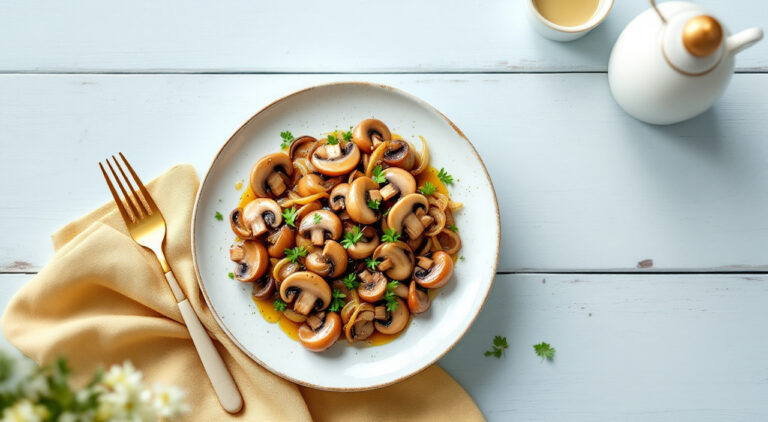 Champiñones con brandy