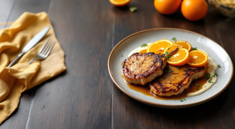 Chuletas de cerdo a la naranja