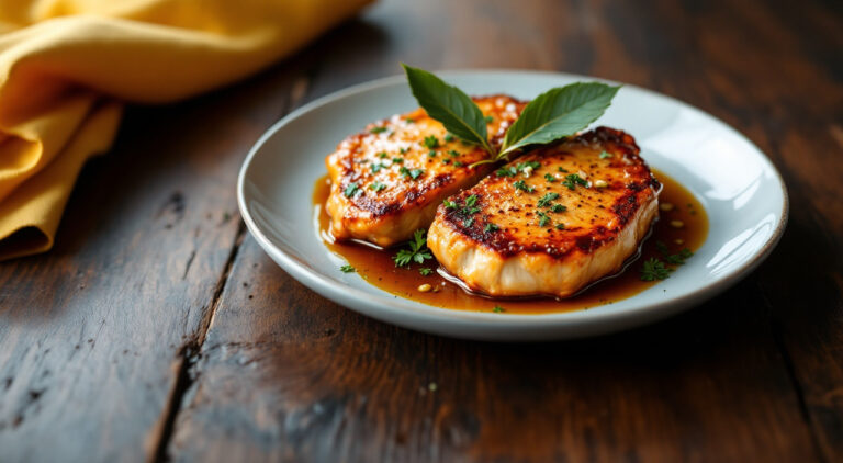 Chuletas de cerdo adobadas al horno