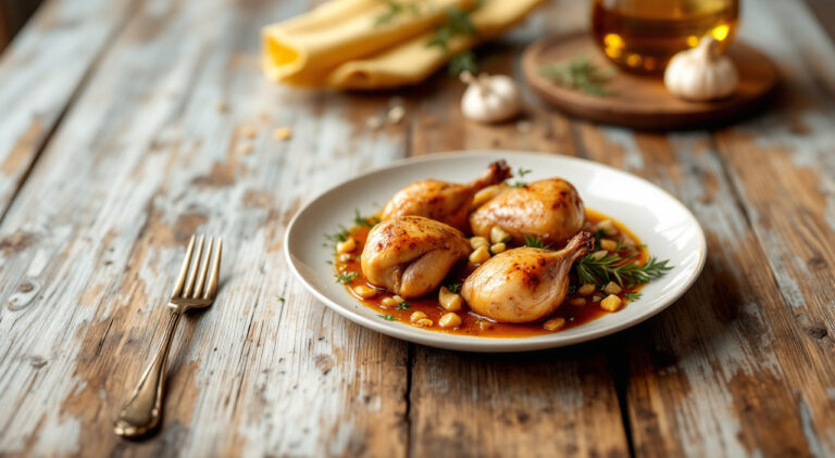 Codornices al ajillo