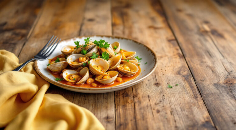 Conchas finas en salsa