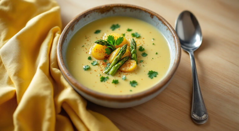 Crema de patata y espárragos