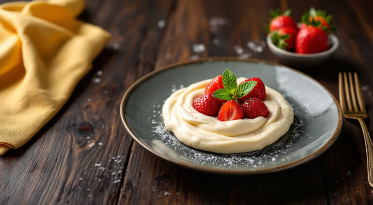 Crema de queso mascarpone con fresas