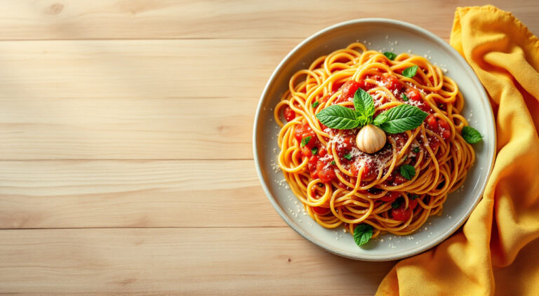 Espaguetis a la menta