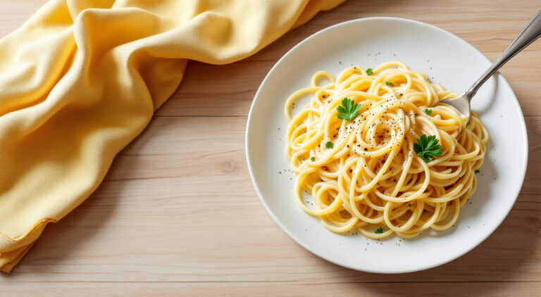 Espaguetis con nata