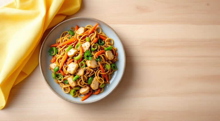 Fideos chinos con pollo