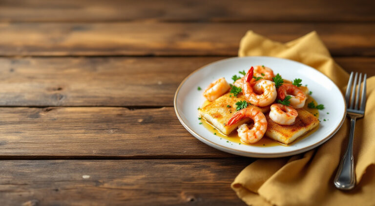 Filetes de lenguado con gambas