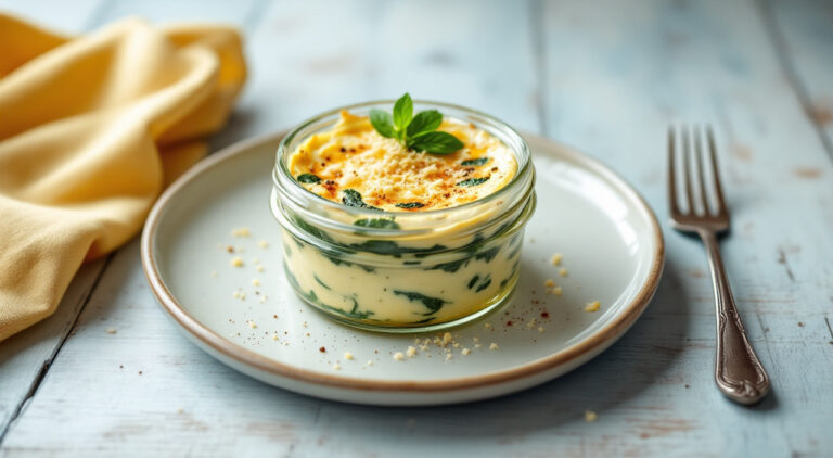 Flan de espinaca y requesón