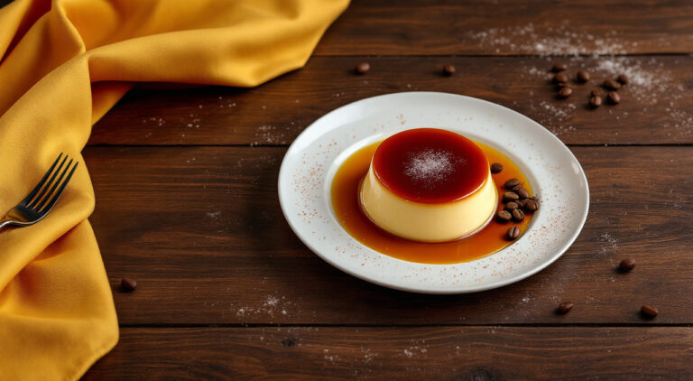 Flan de nata y café
