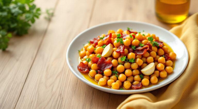 Garbanzos fritos al ajillo