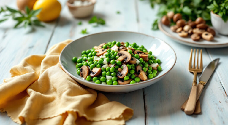Guisantes con champiñones