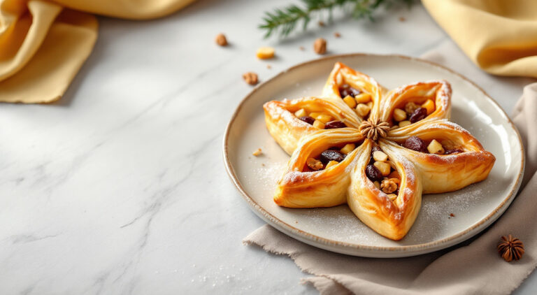 Hojaldre con manzana, dátiles y nueces