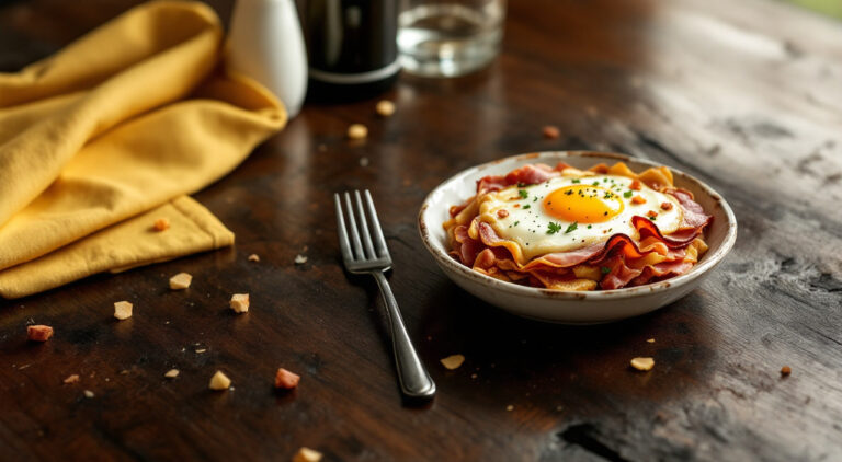 Huevos al horno con jamón y queso