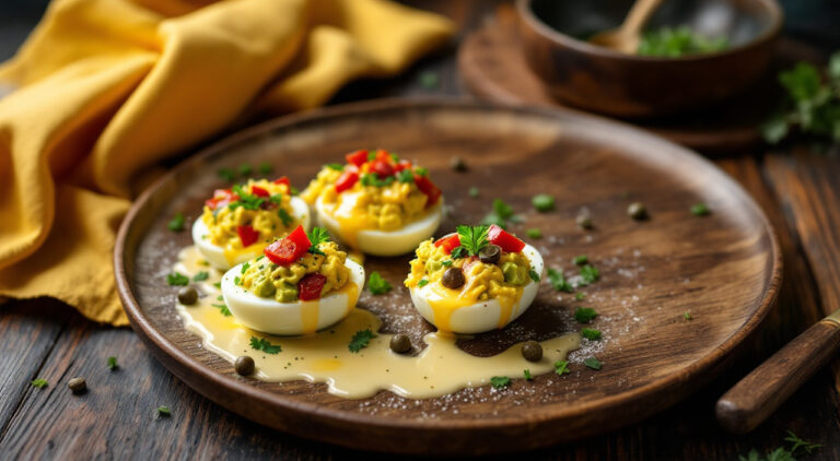 Huevos rellenos de aguacate