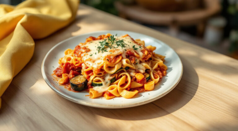 Lasaña de verduras y atún