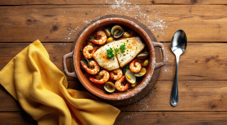 Lomos de merluza con marisco