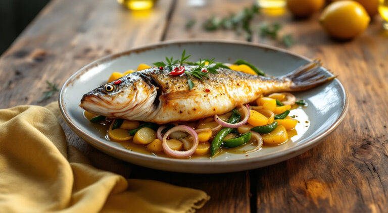 Lubina al vino blanco