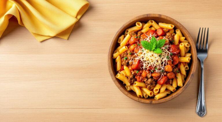 Macarrones con tomate frito al estilo pueblo