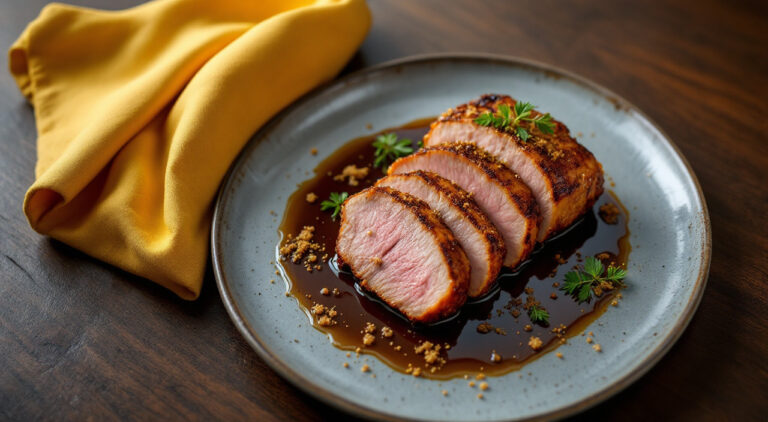 Magret de pato con reducción de oporto