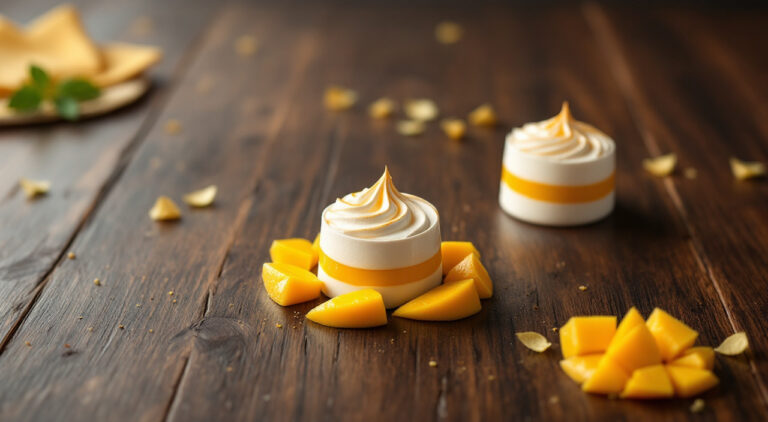 Mousse de merengue suizo y mango