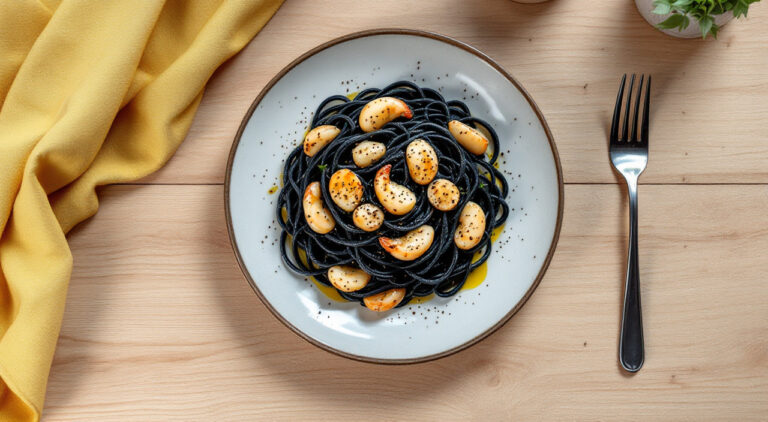 Pasta a la tinta con sepia