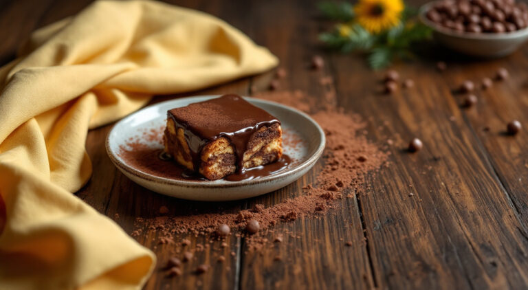 Pastel de pan y chocolate