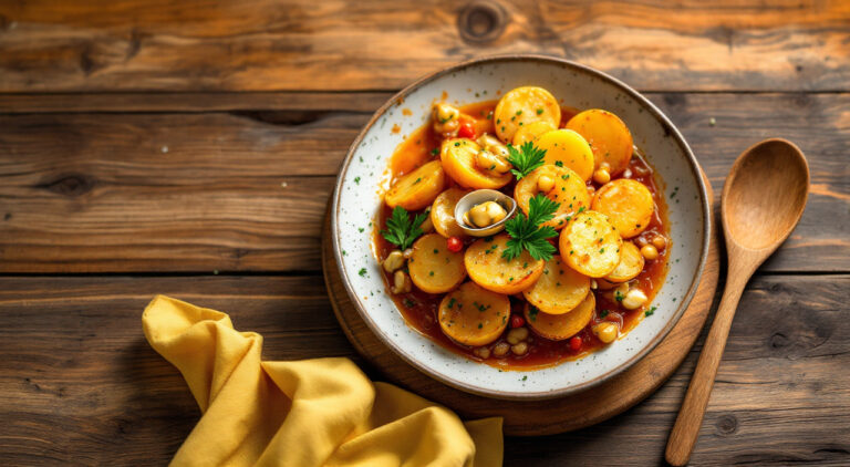 Patatas a la importancia con almejas