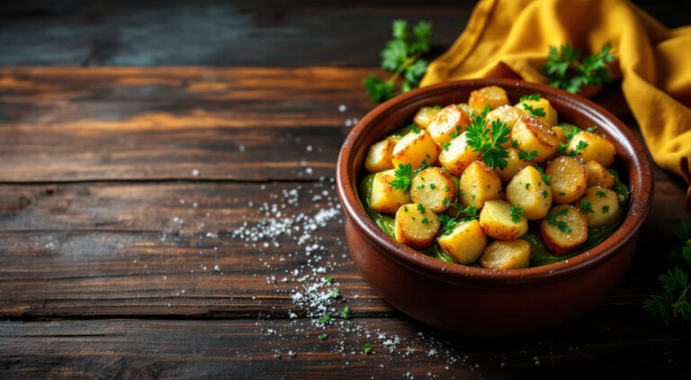 Patatas rebozadas en salsa verde