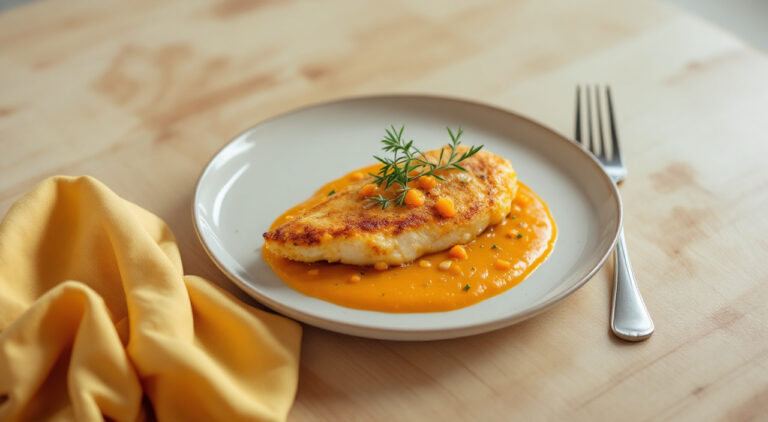 Pechuga de pollo en salsa de zanahoria