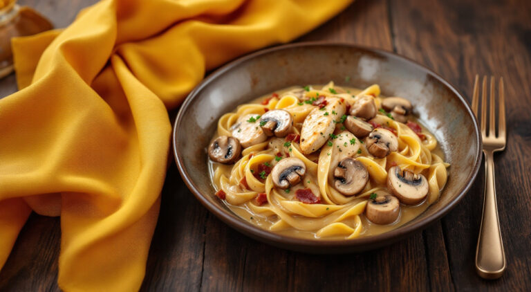 Pechugas de pollo con crema de champiñones