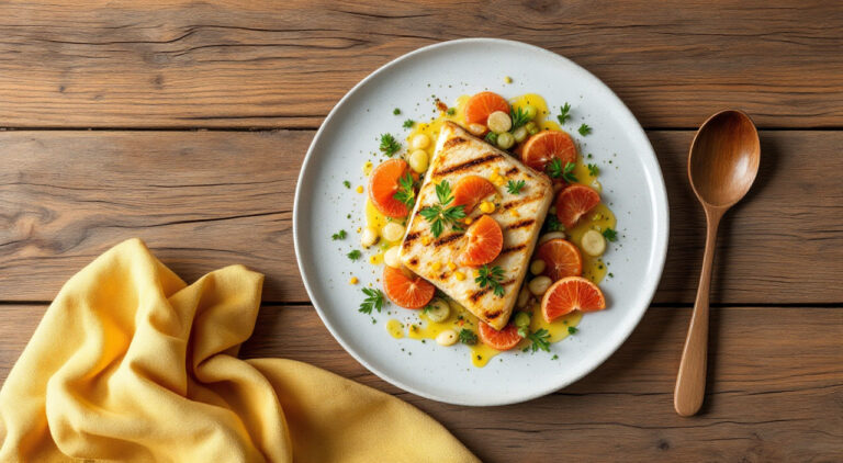 Pescado con salsa de verduras