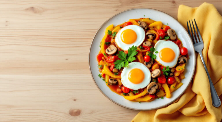 Pimientos guisados con setas