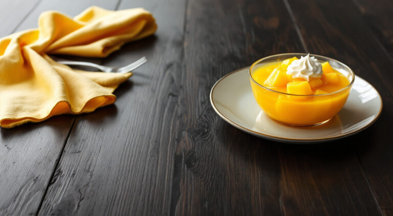 Piña con gelatina de limón