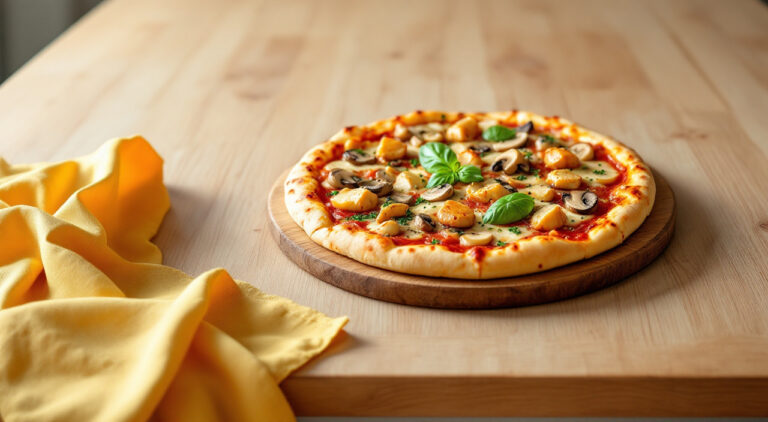 Pizza rapida de pollo y algo mas