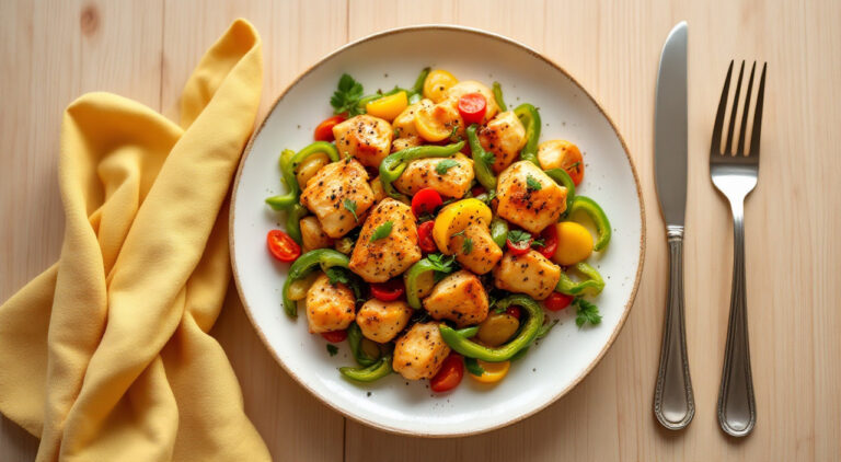 Pollo con pimientos verdes italianos