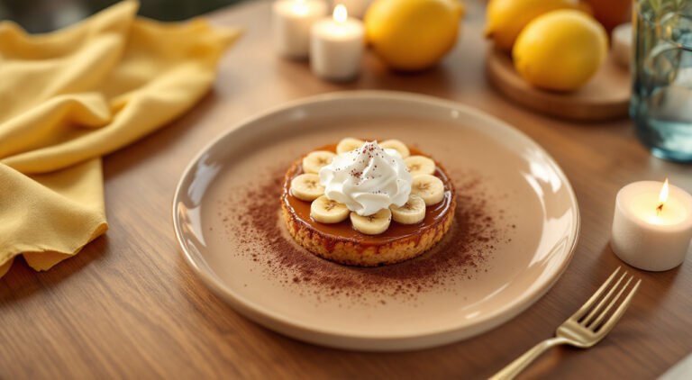 Postre de dulce de leche y plátano