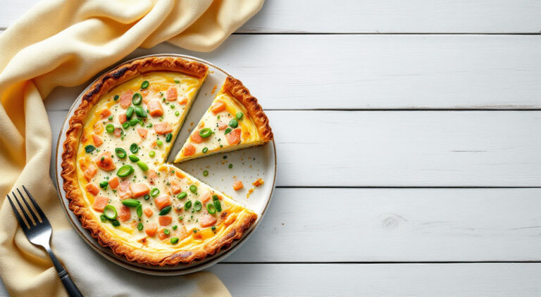 Quiche de salmón y puerros