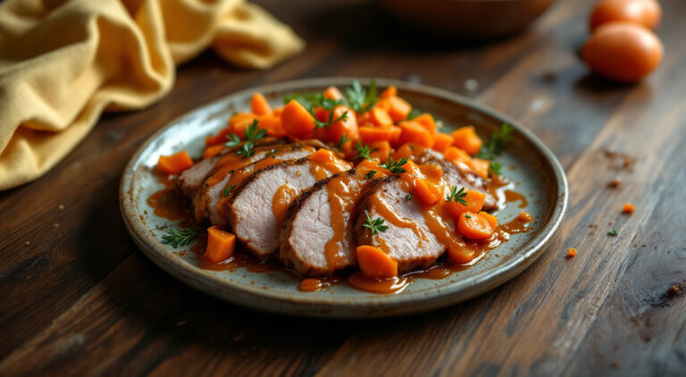 Redondo con salsa de zanahoria